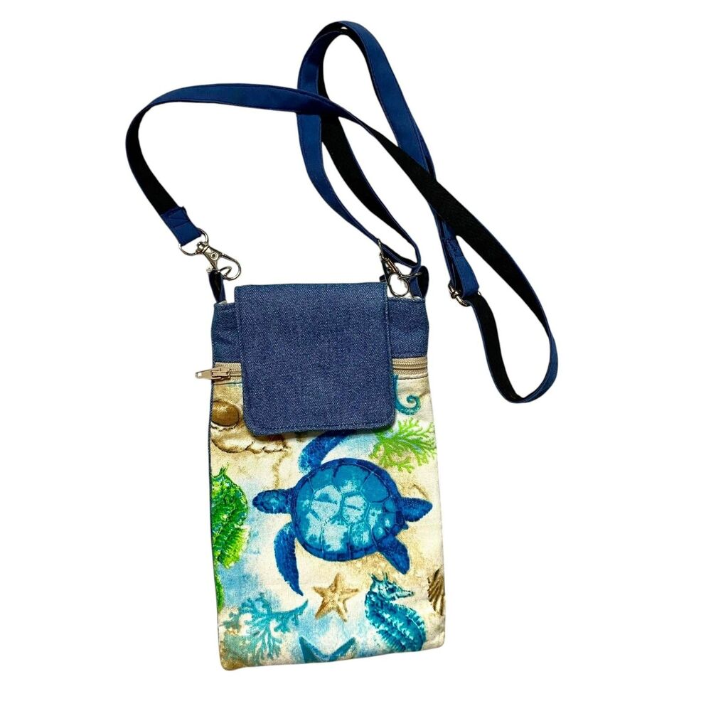 Sea Turtle Nautical Small Crossbody Bag